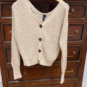 moon & madison Beige Button-Up Cardigan